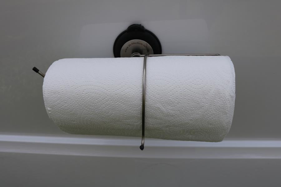 Draufsicht Küchenrollenhalter mit Rolle und Haken
